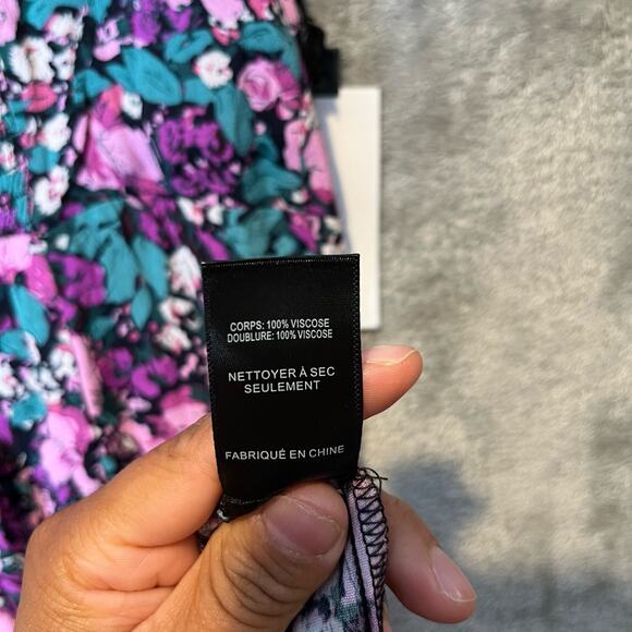 ASTR The Label Floral Square‎ Neck Slit Front Midi Dress Size Small New - Picture 7 of 10